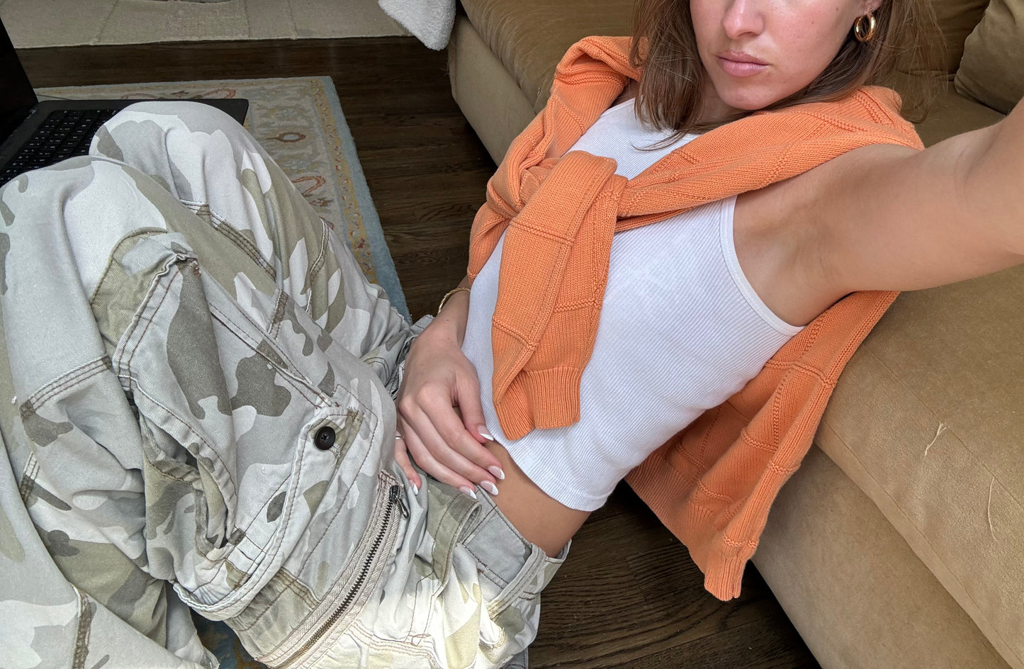 Orange knit sweater