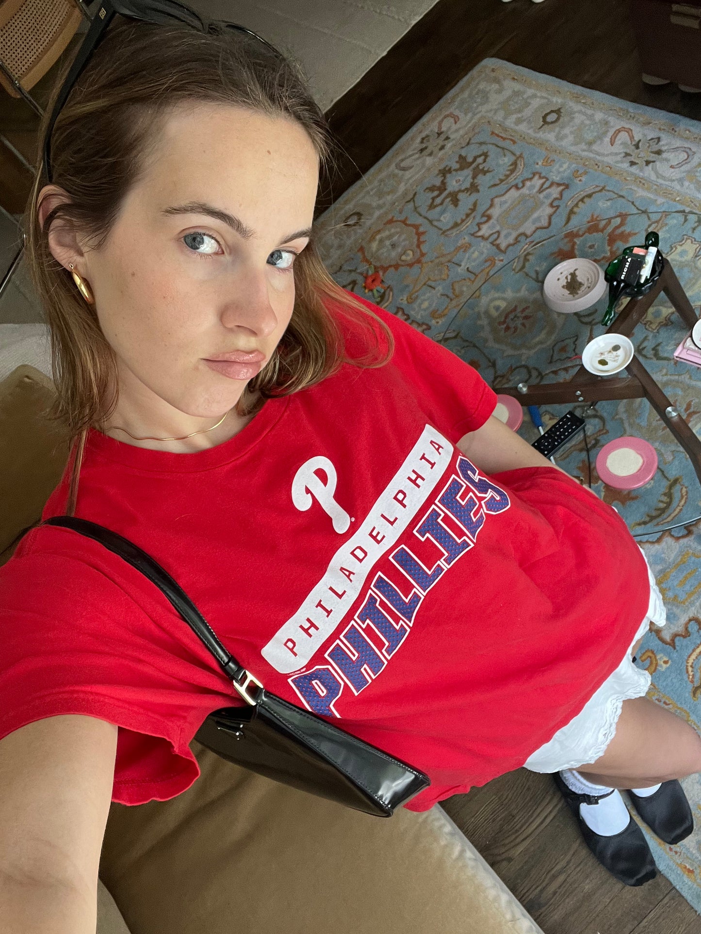 Red oversized PHILLIES tee